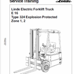 Linde Type 322, 323, 324 Forklift Model: E10, E12, E14, E15, E16, E20, E25, E30 Workshop Service Manual