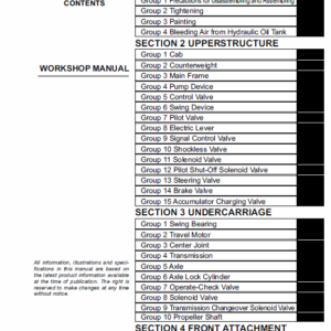 Hitachi ZX170W-3 and ZX190W-3 Excavator Service Manual