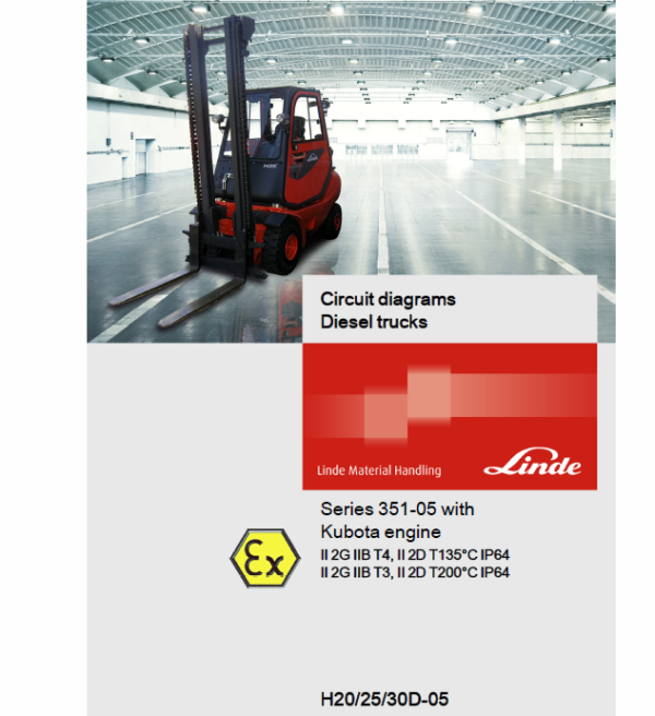 Linde Type 351 LPG Forklift Truck: H20, H25, H30, H35  Service Training Manual