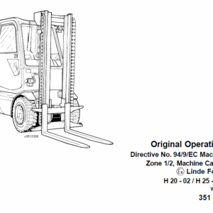 Linde Type 351 LPG Forklift Truck: H20, H25, H30, H35  Service Training Manual