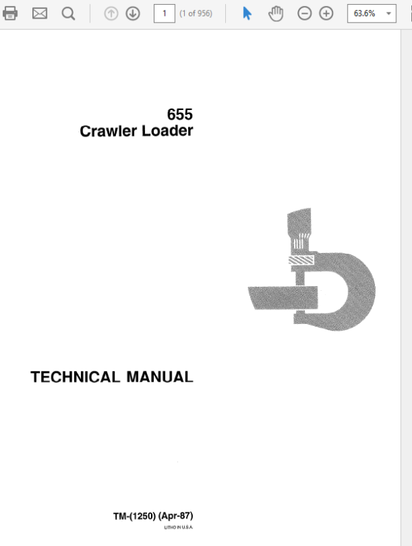 John Deere 655 Crawler Loader Service Manual TM-1250