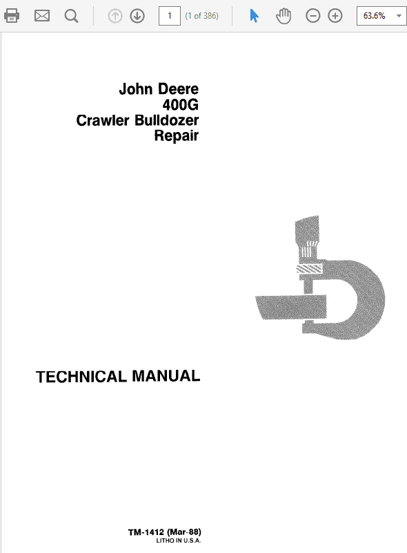 John Deere 400G Crawler Bulldozer Service Manual TM-1411