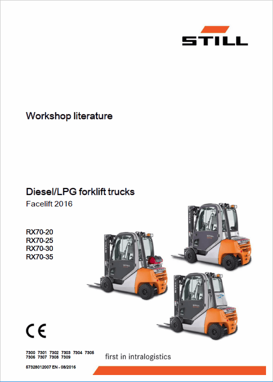 Still Electric Forklift Truck RX70: RX70-22, RX70-25, RX70-30, RX70-35 Repair Manual