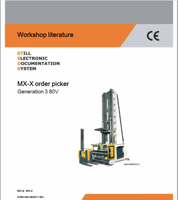 Still MX-X Order Picking Truck  Generation 3, 48v and 80v Workshop Repair Manual