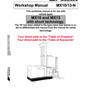 Still MX10 and MX13 Order Picker Workshop Repair Manual