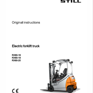 Still Electric Forklift Truck RX60: RX60-16, RX60-18, RX60-20 Repair Manual