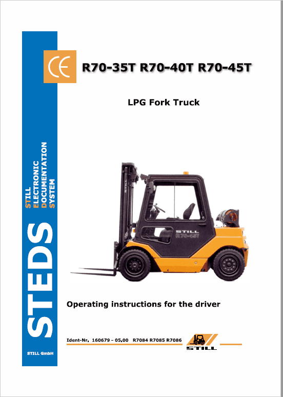 Still Electric Fork Truck R70: R70-25, R70-30, R70-35, R70-40, R70-45, R70-50 Repair Circuit Workshop Operating Manual