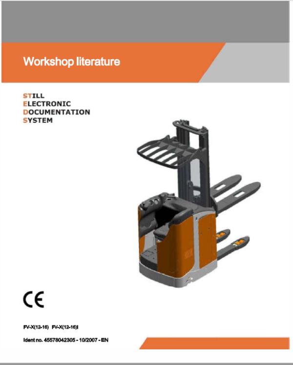 Still FS-X33,FU-X20,FV-X12, FVX16 Sit on Pallet Truck Workshop Repair Manual