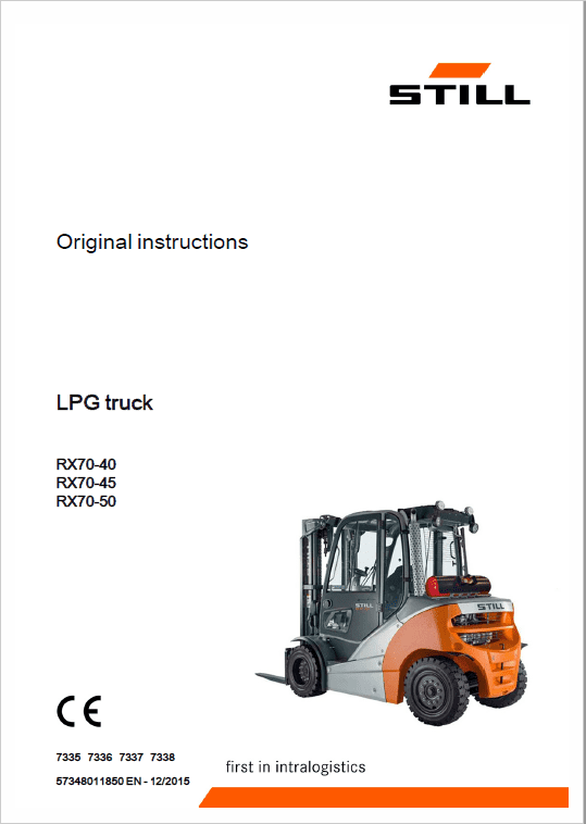 Still Electric Forklift Truck RX70: RX70-40, RX70-45, RX70-50 Repair Manual