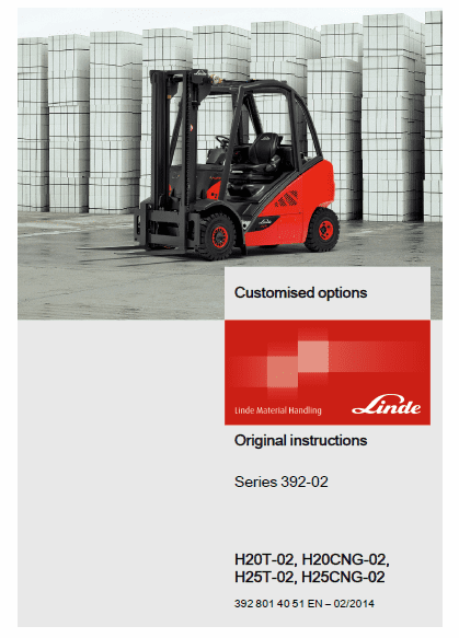 Linde 392 Forklift : H20D, H25D, H20T, H25T Service Repair Manual