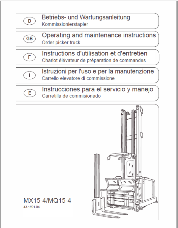 Still MX15-4 Order Picker Truck Workshop Repair Manual