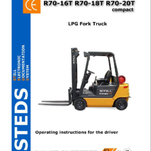 Still Electric Fork Truck R70: R70-16 R70-18 R70-20 Repair Circuit Workshop Operating Manual