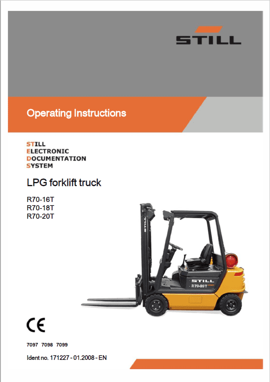 Still Electric Fork Truck R70: R70-16 R70-18 R70-20 Repair Circuit Workshop Operating Manual