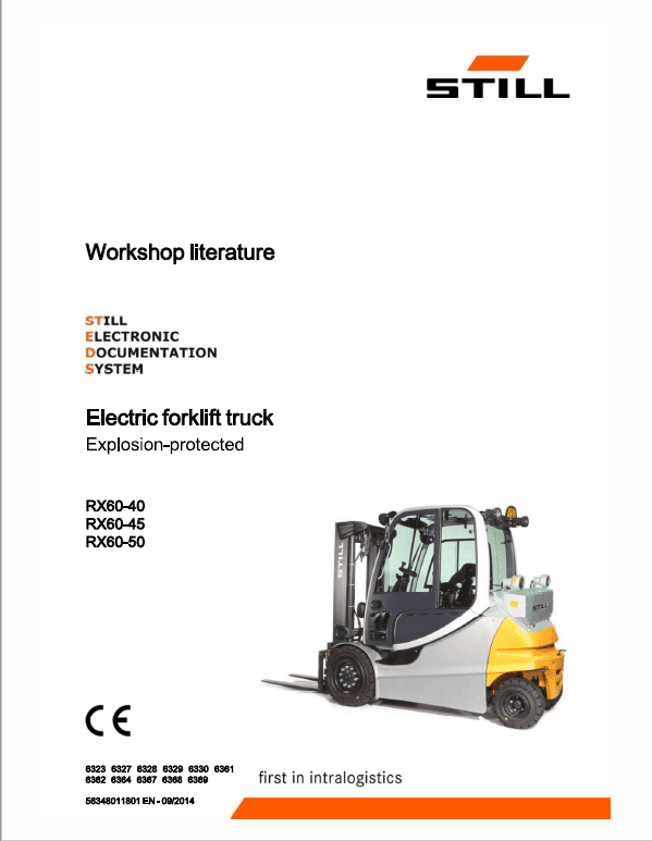 Still Electric Forklift Truck RX60: Model RX60-40, RX60-45, RX60-50 Repair Manual