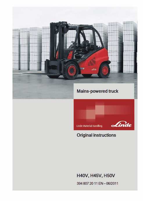 Linde 394 Forklift Truck H-Series: H40, H45, H50 Service Training (Workshop) Manual