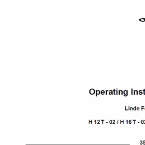 Linde Type 350 LPG Forklift Truck: H12, H16, H18, H20  Service Manual