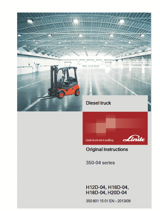 Linde Type 350 LPG Forklift Truck: H12, H16, H18, H20  Service Manual