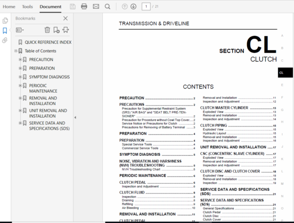 Nissan Duke F15 2011-2017 Repair Manual