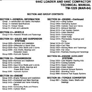 John Deere 644C, 646C Compactor Service Manual TM-1229