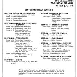 John Deere 595 Excavator Service Manual TM-1375