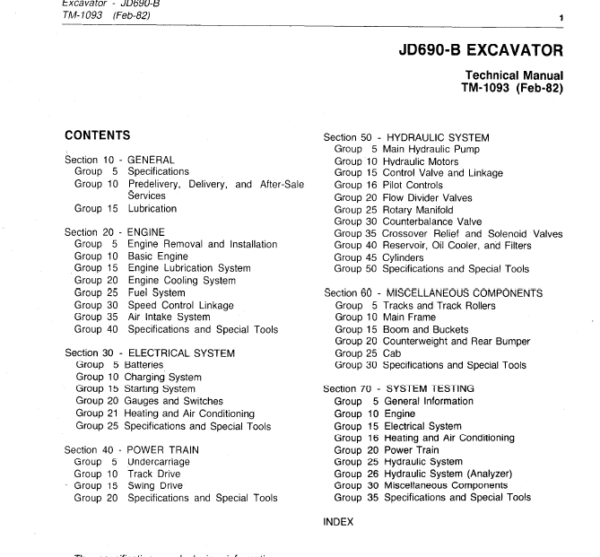 John Deere 690B Excavator Service Manual TM-1093