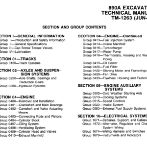 John Deere 890A Excavator Service Manual TM-1263