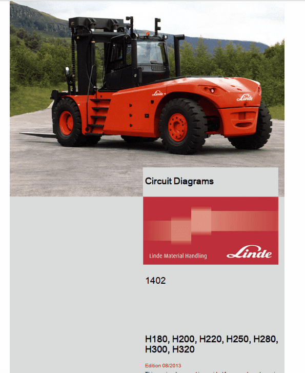 Linde Series 1402 IC Truck: H180, H200, H220, H250, H280, H300, H320 Service Training Manual