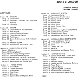 John Deere 544B Loader Service Manual TM-1094