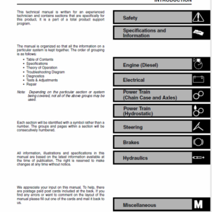 John Deere 240, 250 Skid-Steer Loader Service Manual TM-1747