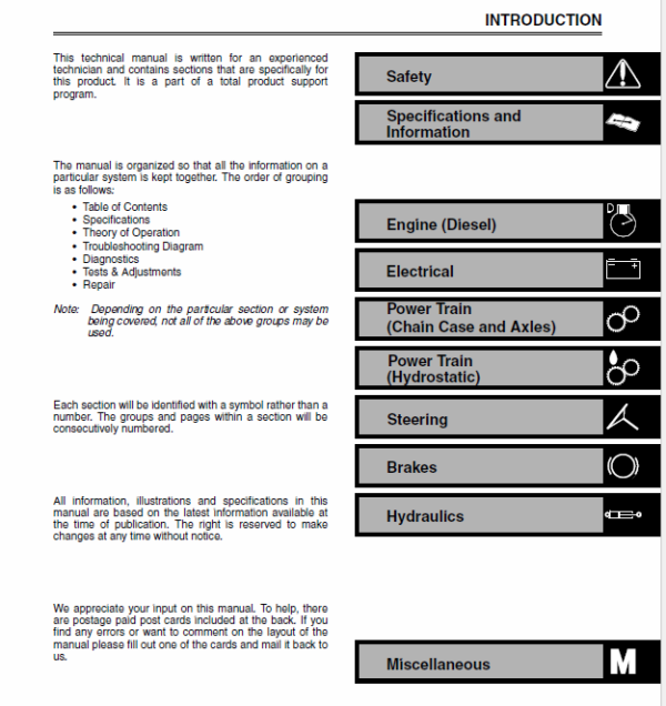 John Deere 240, 250 Skid-Steer Loader Service Manual TM-1747