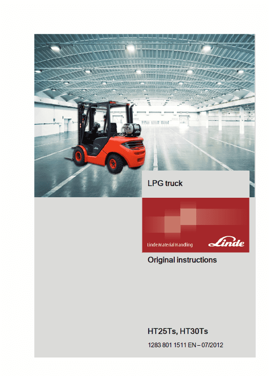 Linde Series 1283 Diesel Forklift Truck: HT25D HT25Ts HT30D HT30Ts Repair Service Manual