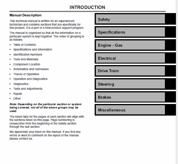 John Deere XUV 620i Gator Utility Vehicle Service Manual TM-1736