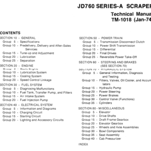 John Deere 760A Scraper Service Manual TM-1018