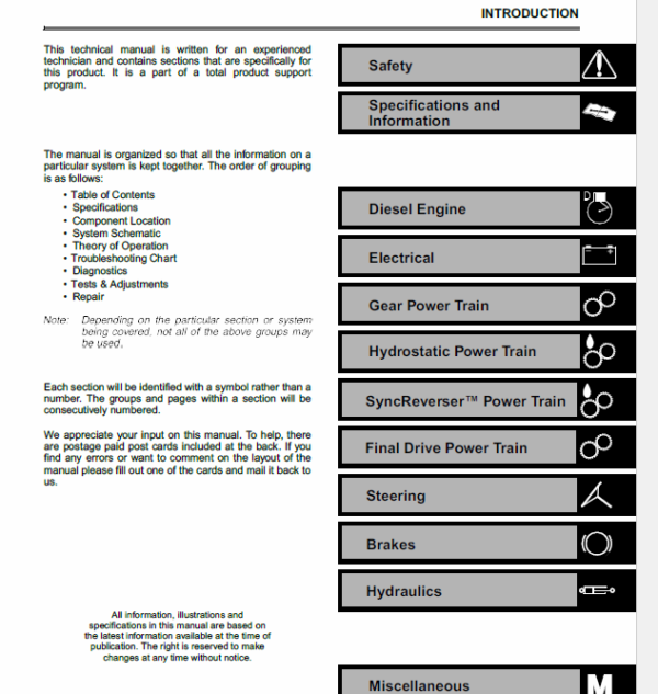 John Deere 4200, 4300, 4400 Compact Utility Tractors Service Manual