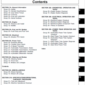 John Deere 130, 160, 165, 175, 180, 185 Lawn Tractors Service Manual