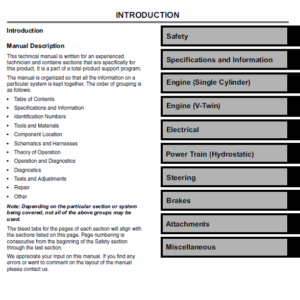 John Deere X110, X120, X140 Tractors Service Manual TM-2373