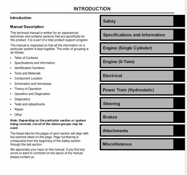 John Deere X110, X120, X140 Tractors Service Manual TM-2373