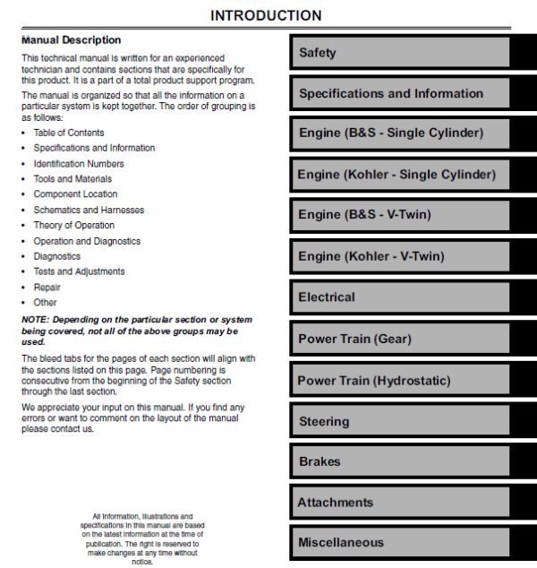 John Deere L100, L108, L110, L111, L118, L120, L130 Tractor Manual