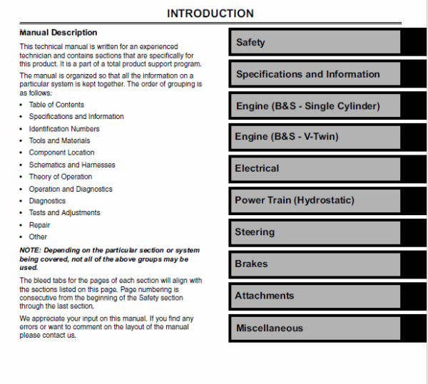 John Deere L105, L107, L120 Lawn Tractor Service Manual TM-2185