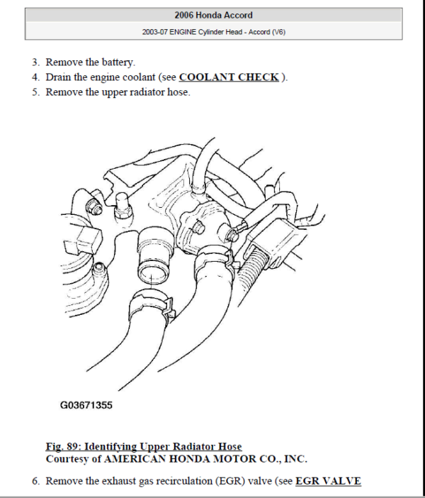 HONDA ACCORD 2003, 2004, 2005, 2006, 2007 Workshop Repair Manual