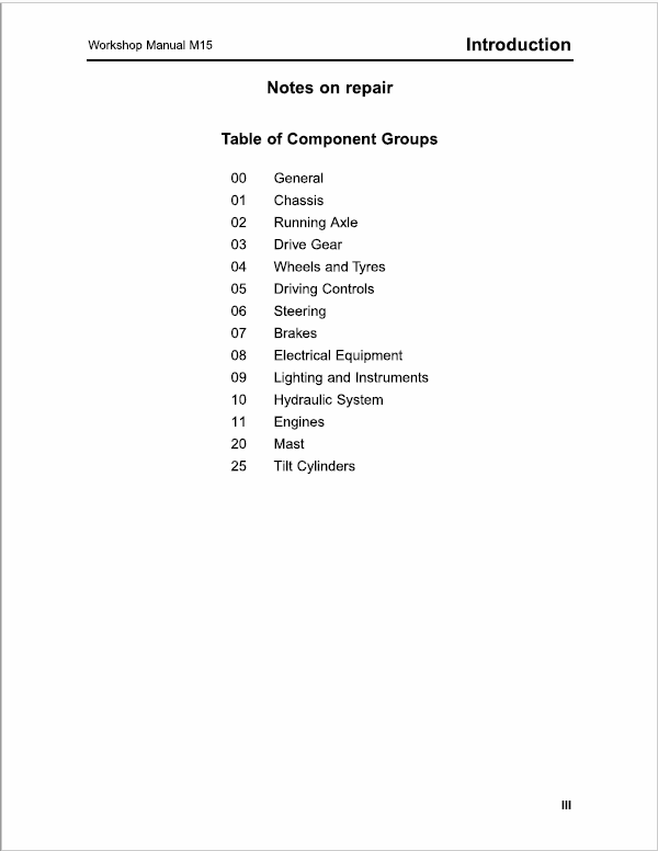 Still M15 and M15T Forklift Truck Workshop Repair Manual