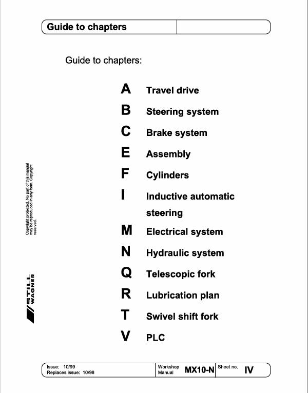 Still MX10 and MX13 Order Picker Workshop Repair Manual