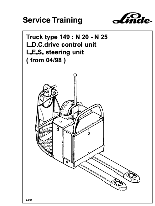 Linde N20L, N20LI, N20LX, N20V, N20VI, N20, N25 Pallet Trucks Series 149 Repair Service Manual