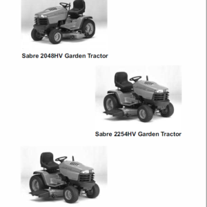 John Deere Sabre Garden Tractors 2048HV, 2254HV & 2554HV Service Manual