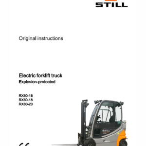 Still Electric Forklift Truck RX60: RX60-16, RX60-18, RX60-20 Repair Manual