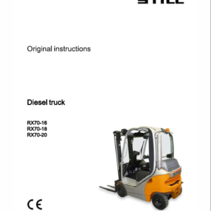 Still Electric Forklift Truck RX70: RX70-16, RX70-18, RX70-20 Repair Manual