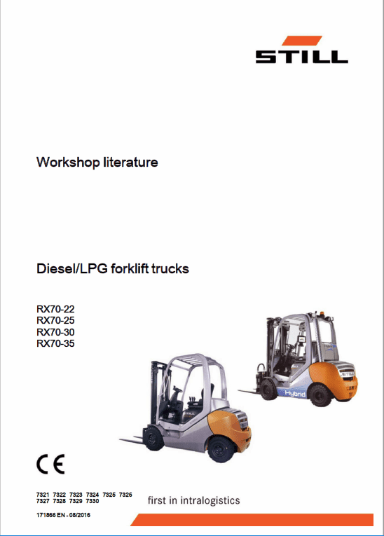 Still Electric Forklift Truck RX70: RX70-22, RX70-25, RX70-30, RX70-35 Repair Manual