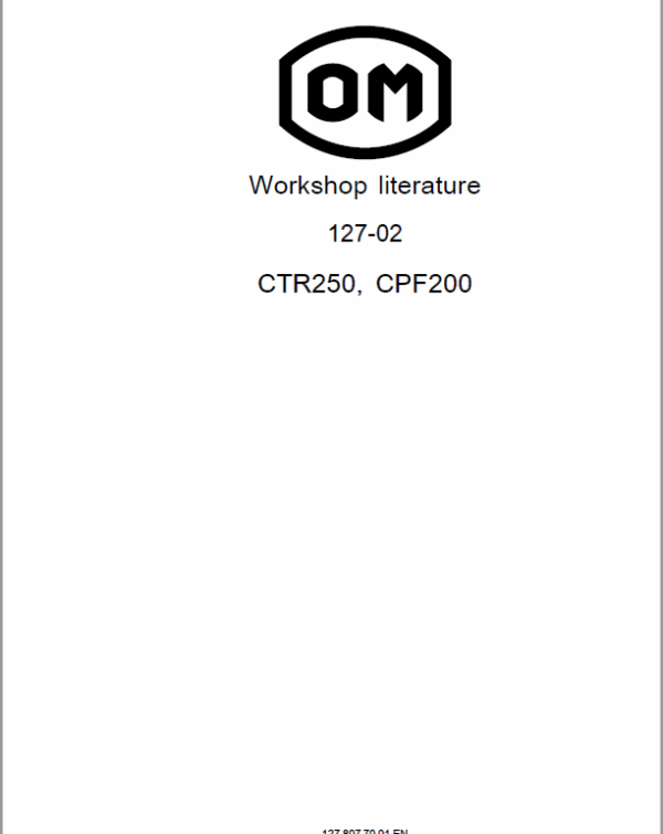 OM PIMESPO FIAT CTR 250, CPF 200, CTR 60 Workshop Repair Manual