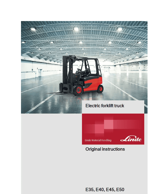 Linde Series 388 Electric Forklift Truck: E35, E40, E45, E50 Workshop Service Manual