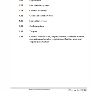 Liebherr Diesel Engine D904 – D906, D914 – D916, D924 – D926 Manual TM-1849 & TM-2223